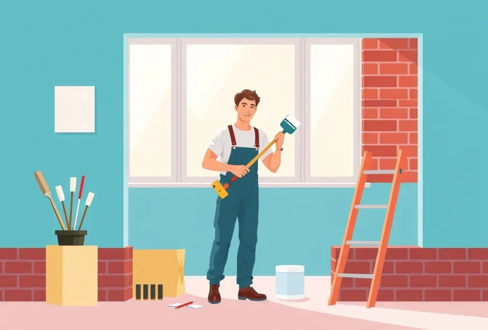 Intérieur rénové après travaux de peinture à Saint-Max